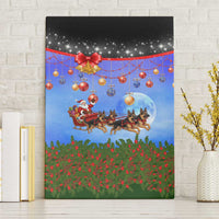 German Shepherd Christmas Canvas Wall Art with Santa Sleigh and Holiday Ornament Design - Wonder Print Shop