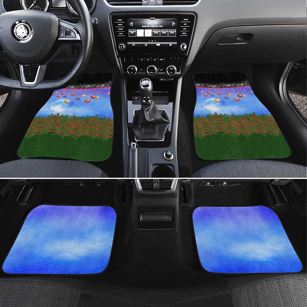 German Shepherd Christmas Car Mats with Santa Sleigh and Holiday Ornament Design - Wonder Print Shop