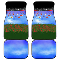 German Shepherd Christmas Car Mats with Santa Sleigh and Holiday Ornament Design - Wonder Print Shop