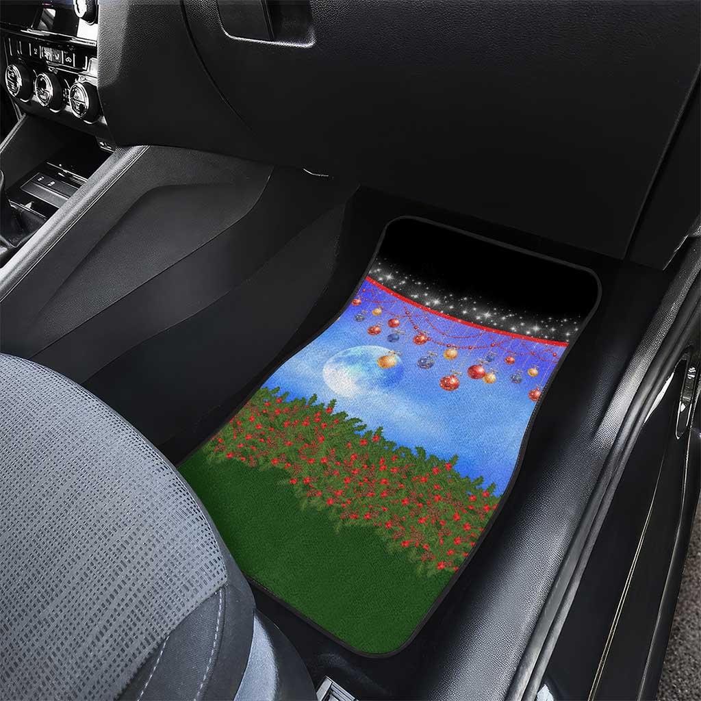 German Shepherd Christmas Car Mats with Santa Sleigh and Holiday Ornament Design - Wonder Print Shop