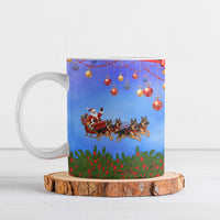German Shepherd Christmas Ceramic Mug with Santa Sleigh and Holiday Ornament Design - Wonder Print Shop
