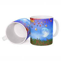 German Shepherd Christmas Ceramic Mug with Santa Sleigh and Holiday Ornament Design - Wonder Print Shop