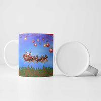 German Shepherd Christmas Ceramic Mug with Santa Sleigh and Holiday Ornament Design - Wonder Print Shop