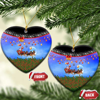 German Shepherd Christmas Ceramic Ornament with Santa Sleigh and Holiday Ornament Design - Wonder Print Shop
