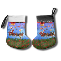 German Shepherd Christmas Stocking with Santa Sleigh and Holiday Ornament Design - Wonder Print Shop