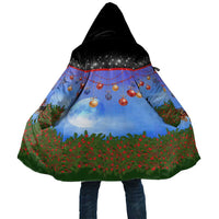 German Shepherd Christmas Cloak with Santa Sleigh and Holiday Ornament Design - Wonder Print Shop