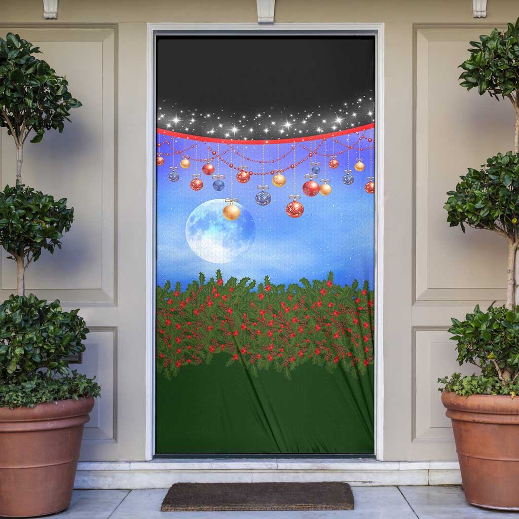 German Shepherd Christmas Door Cover with Santa Sleigh and Holiday Ornament Design - Wonder Print Shop