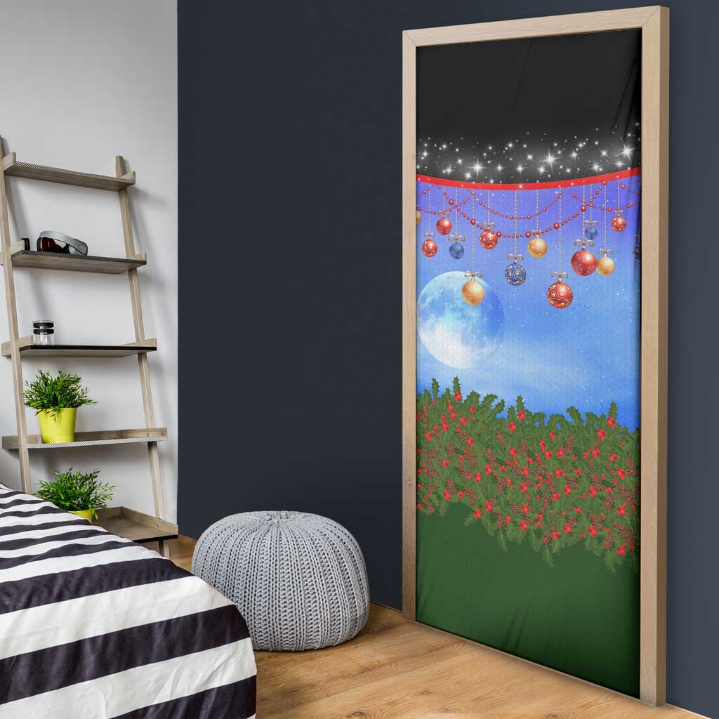 German Shepherd Christmas Door Cover with Santa Sleigh and Holiday Ornament Design - Wonder Print Shop