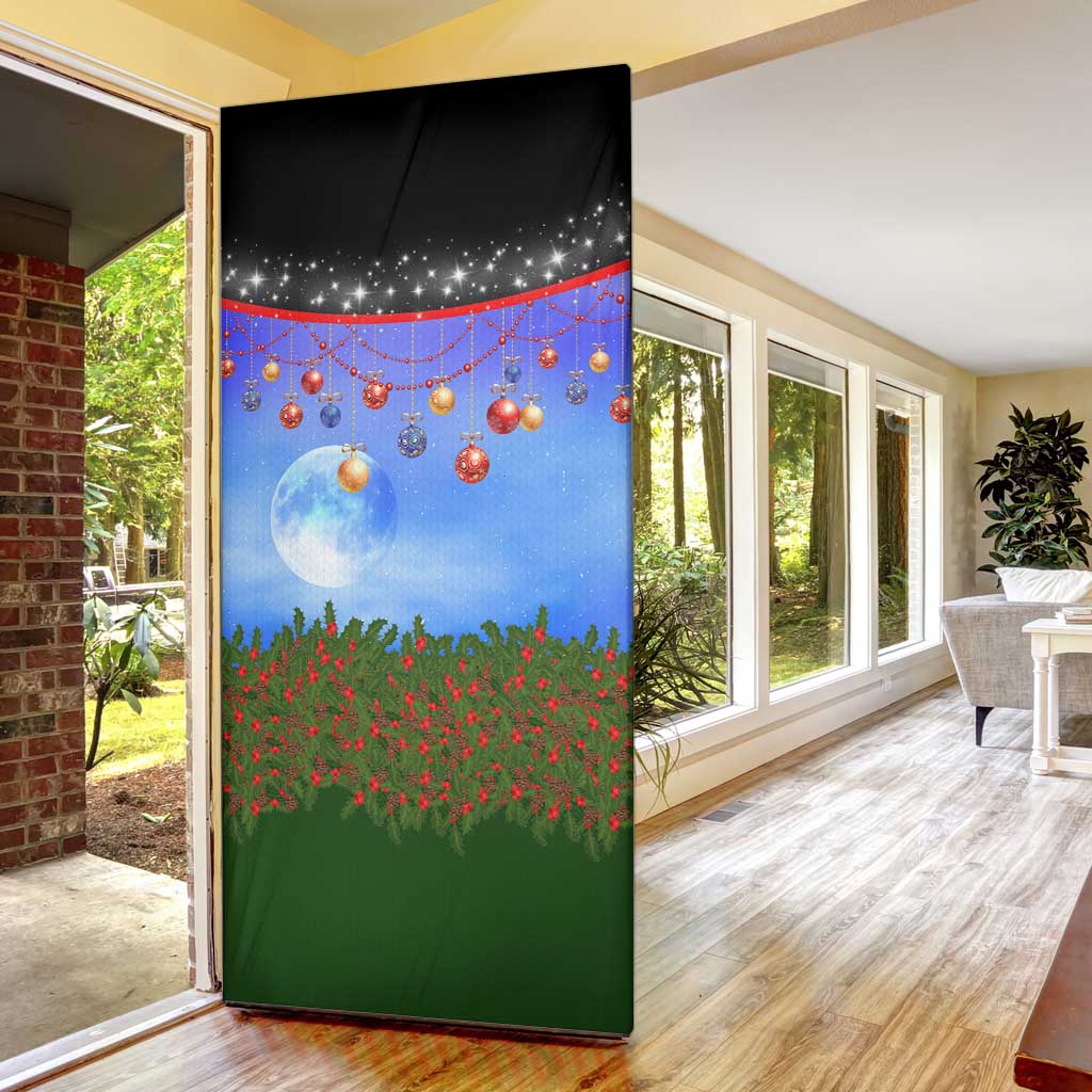 German Shepherd Christmas Door Cover with Santa Sleigh and Holiday Ornament Design - Wonder Print Shop