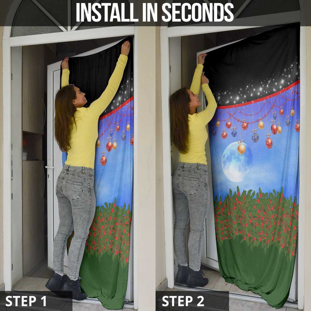 German Shepherd Christmas Door Cover with Santa Sleigh and Holiday Ornament Design - Wonder Print Shop