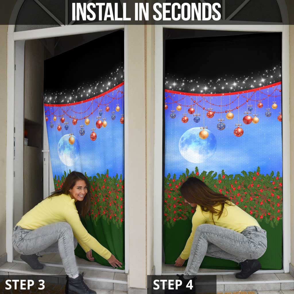 German Shepherd Christmas Door Cover with Santa Sleigh and Holiday Ornament Design - Wonder Print Shop