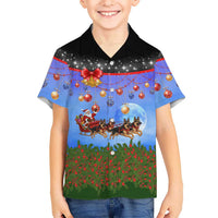 German Shepherd Christmas Family Matching Off Shoulder Maxi Dress and Hawaiian Shirt with Santa Sleigh and Holiday Ornament Design - Wonder Print Shop