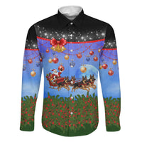 German Shepherd Christmas Family Matching Tank Maxi Dress and Hawaiian Shirt with Santa Sleigh and Holiday Ornament Design - Wonder Print Shop