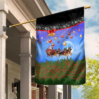German Shepherd Christmas Garden Flag with Santa Sleigh and Holiday Ornament Design - Wonder Print Shop