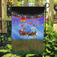 German Shepherd Christmas Garden Flag with Santa Sleigh and Holiday Ornament Design - Wonder Print Shop
