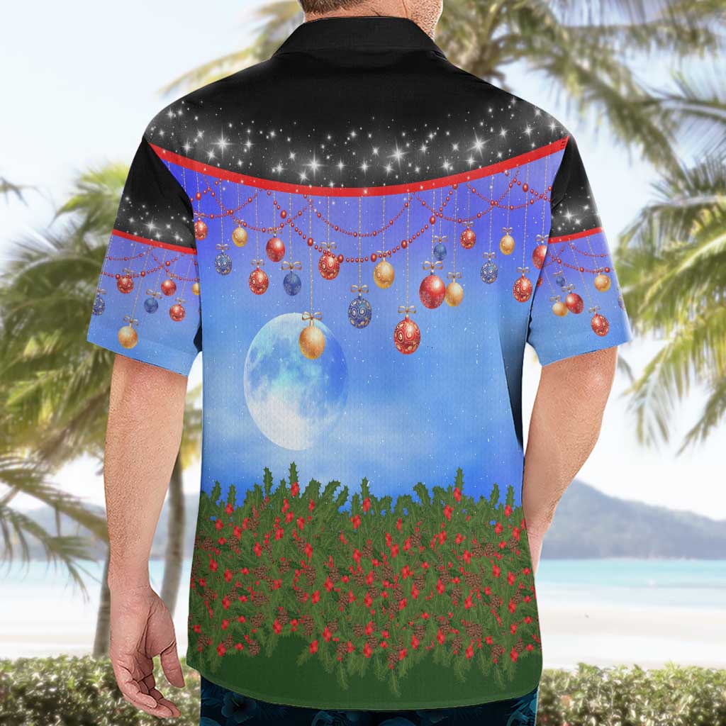 German Shepherd Christmas Hawaiian Shirt with Santa Sleigh and Holiday Ornament Design - Wonder Print Shop