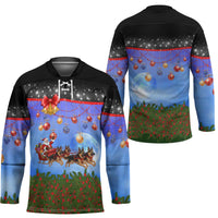 German Shepherd Christmas Hockey Jersey with Santa Sleigh and Holiday Ornament Design - Wonder Print Shop