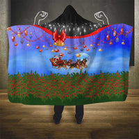 German Shepherd Christmas Hooded Blanket with Santa Sleigh and Holiday Ornament Design - Wonder Print Shop