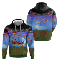 German Shepherd Christmas Hoodie with Santa Sleigh and Holiday Ornament Design - Wonder Print Shop