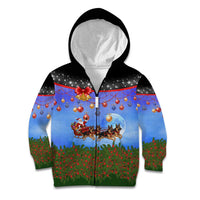 German Shepherd Christmas Kid Hoodie with Santa Sleigh and Holiday Ornament Design - Wonder Print Shop