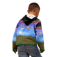 German Shepherd Christmas Kid Hoodie with Santa Sleigh and Holiday Ornament Design - Wonder Print Shop