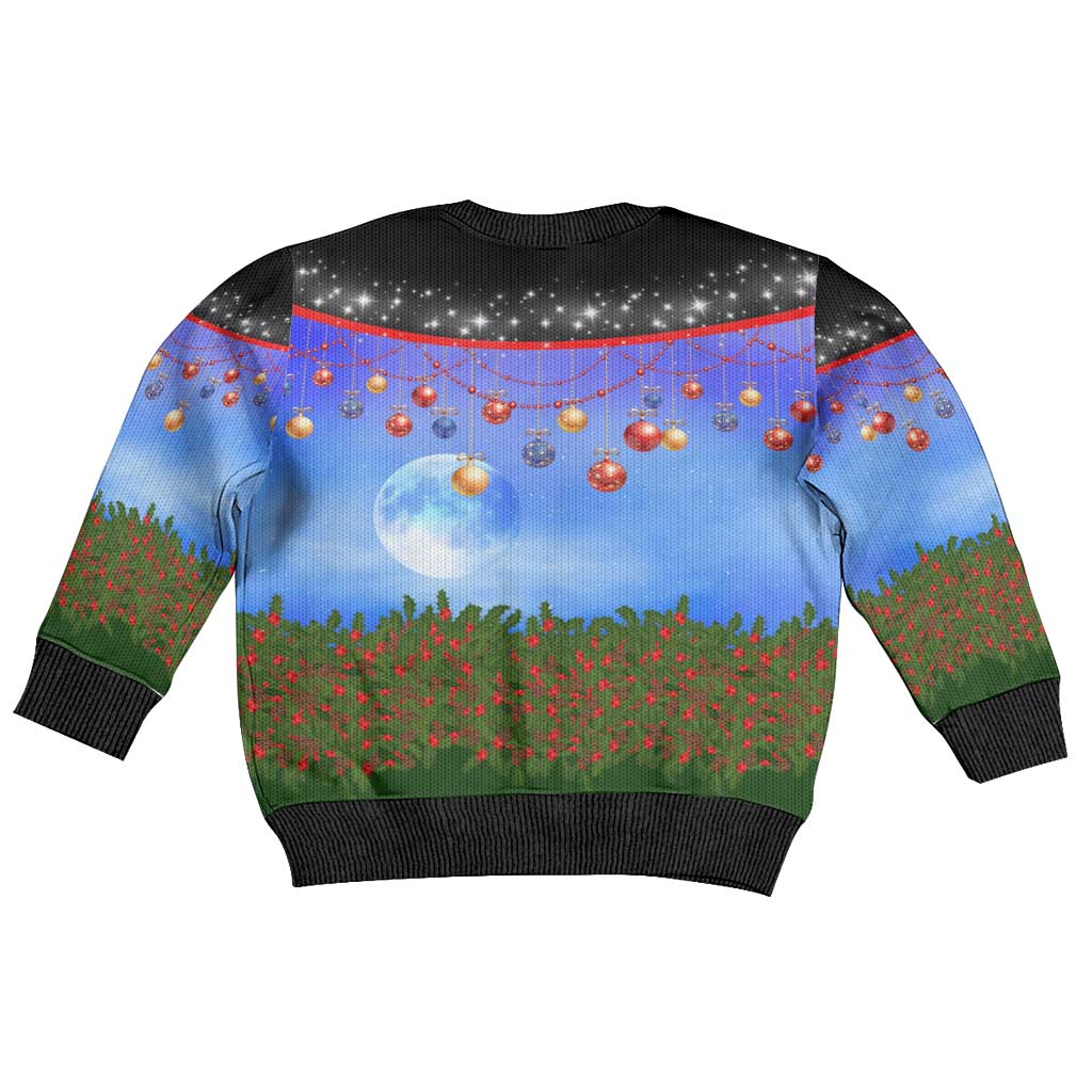 German Shepherd Christmas Kid Ugly Christmas Sweater with Santa Sleigh and Holiday Ornament Design - Wonder Print Shop