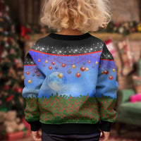 German Shepherd Christmas Kid Ugly Christmas Sweater with Santa Sleigh and Holiday Ornament Design - Wonder Print Shop