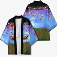German Shepherd Christmas Kimono with Santa Sleigh and Holiday Ornament Design - Wonder Print Shop