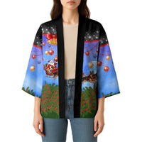 German Shepherd Christmas Kimono with Santa Sleigh and Holiday Ornament Design - Wonder Print Shop