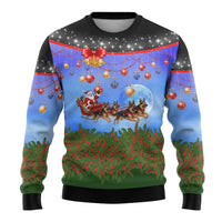 German Shepherd Christmas Ugly Christmas Sweater with Santa Sleigh and Holiday Ornament Design - Wonder Print Shop