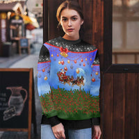 German Shepherd Christmas Ugly Christmas Sweater with Santa Sleigh and Holiday Ornament Design - Wonder Print Shop