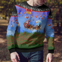 German Shepherd Christmas Ugly Christmas Sweater with Santa Sleigh and Holiday Ornament Design - Wonder Print Shop