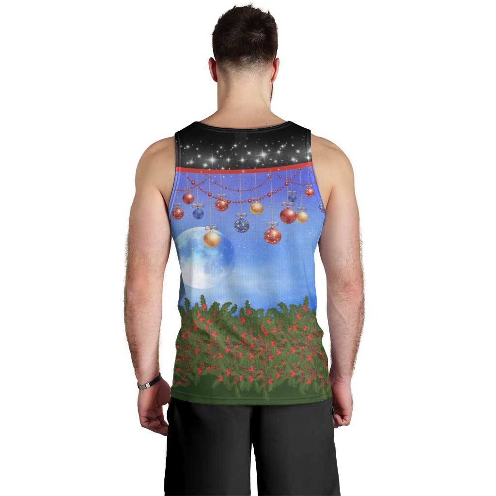 German Shepherd Christmas Men Tank Top with Santa Sleigh and Holiday Ornament Design - Wonder Print Shop