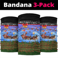 German Shepherd Christmas Neck Gaiter with Santa Sleigh and Holiday Ornament Design - Wonder Print Shop