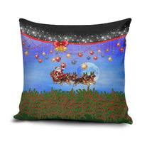 German Shepherd Christmas Pillow Cover with Santa Sleigh and Holiday Ornament Design - Wonder Print Shop