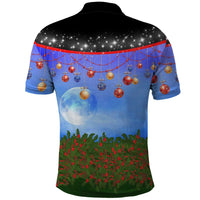 German Shepherd Christmas Polo Shirt with Santa Sleigh and Holiday Ornament Design - Wonder Print Shop