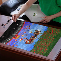 German Shepherd Christmas Puzzle with Santa Sleigh and Holiday Ornament Design - Wonder Print Shop