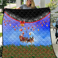 German Shepherd Christmas Quilt with Santa Sleigh and Holiday Ornament Design - Wonder Print Shop