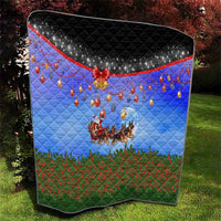 German Shepherd Christmas Quilt with Santa Sleigh and Holiday Ornament Design - Wonder Print Shop