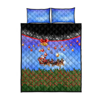 German Shepherd Christmas Quilt Bed Set with Santa Sleigh and Holiday Ornament Design - Wonder Print Shop