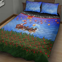German Shepherd Christmas Quilt Bed Set with Santa Sleigh and Holiday Ornament Design - Wonder Print Shop