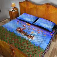 German Shepherd Christmas Quilt Bed Set with Santa Sleigh and Holiday Ornament Design - Wonder Print Shop