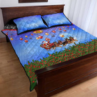 German Shepherd Christmas Quilt Bed Set with Santa Sleigh and Holiday Ornament Design - Wonder Print Shop