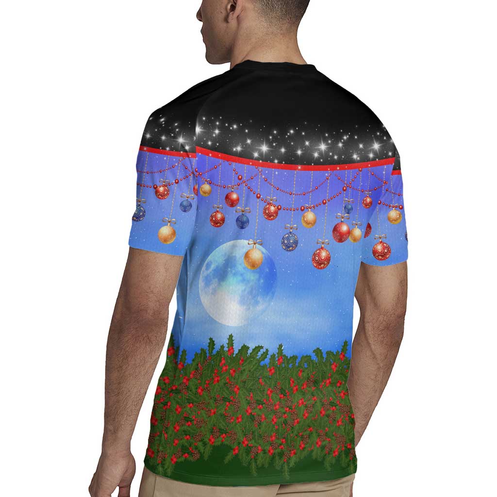 German Shepherd Christmas Rugby Jersey with Santa Sleigh and Holiday Ornament Design - Wonder Print Shop