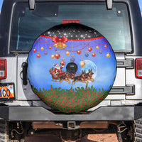 German Shepherd Christmas Spare Tire Cover with Santa Sleigh and Holiday Ornament Design - Wonder Print Shop