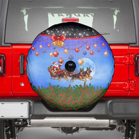 German Shepherd Christmas Spare Tire Cover with Santa Sleigh and Holiday Ornament Design - Wonder Print Shop