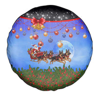 German Shepherd Christmas Spare Tire Cover with Santa Sleigh and Holiday Ornament Design - Wonder Print Shop