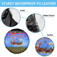 German Shepherd Christmas Spare Tire Cover with Santa Sleigh and Holiday Ornament Design - Wonder Print Shop