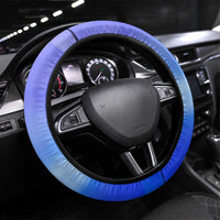 German Shepherd Christmas Steering Wheel Cover with Santa Sleigh and Holiday Ornament Design - Wonder Print Shop