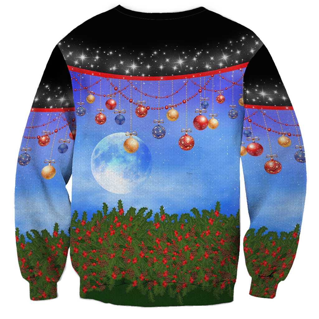 German Shepherd Christmas Sweatshirt with Santa Sleigh and Holiday Ornament Design - Wonder Print Shop